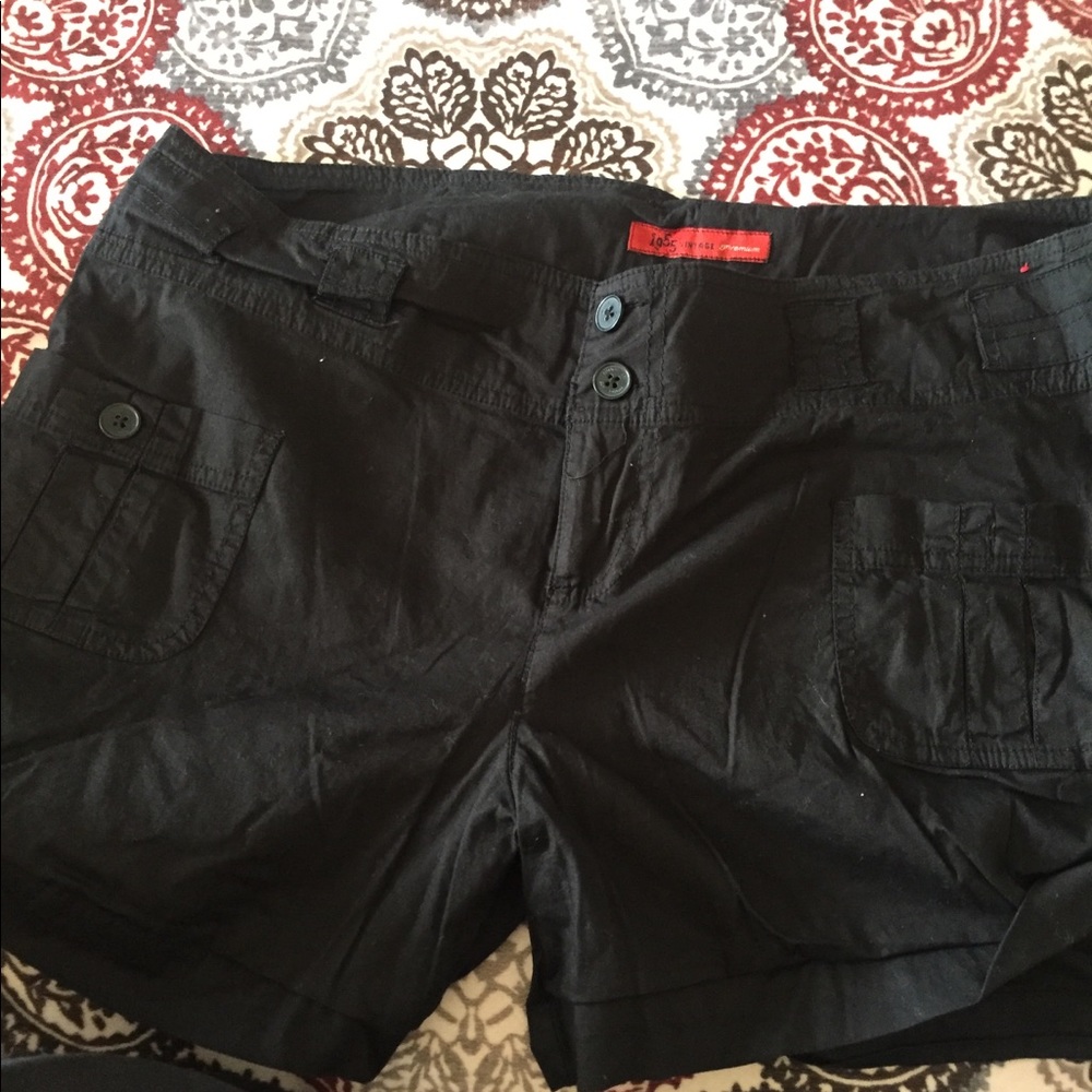 Black cargo shorts